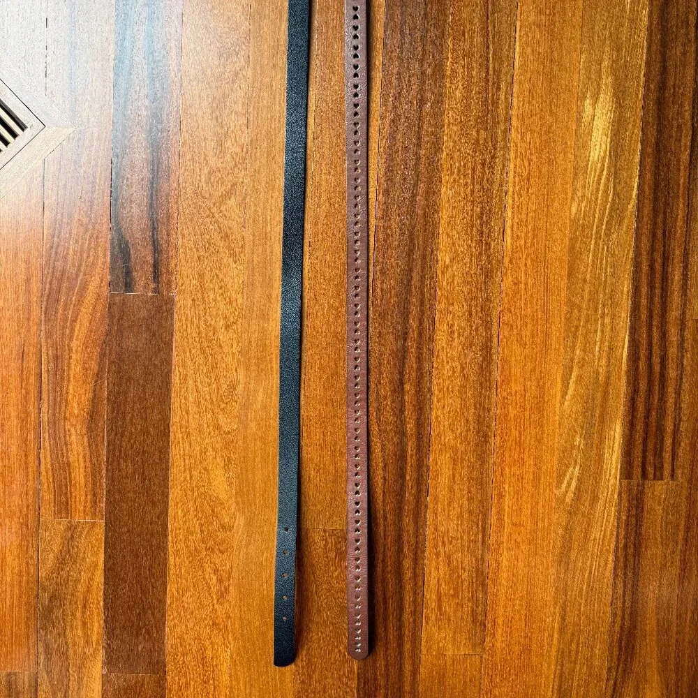 Two Girl's Belts - Black & Brown - Size XL